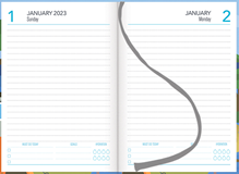 Collins 2023 Diary A5 Size Carnival  (Assorted Designs) Day to view, full day Sat/Sun